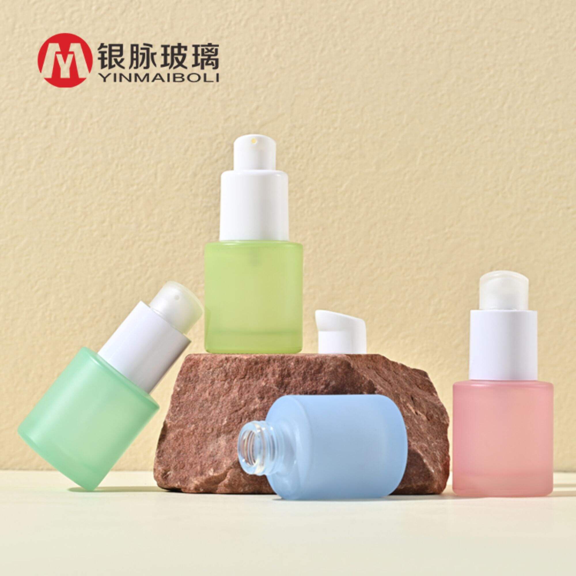 Glass Cosmetic Face Serum Bottles Hair Essential Oil Dropper Bottle with Box Custom Empty Luxury Frosted Color 20ml PUMP Sprayer