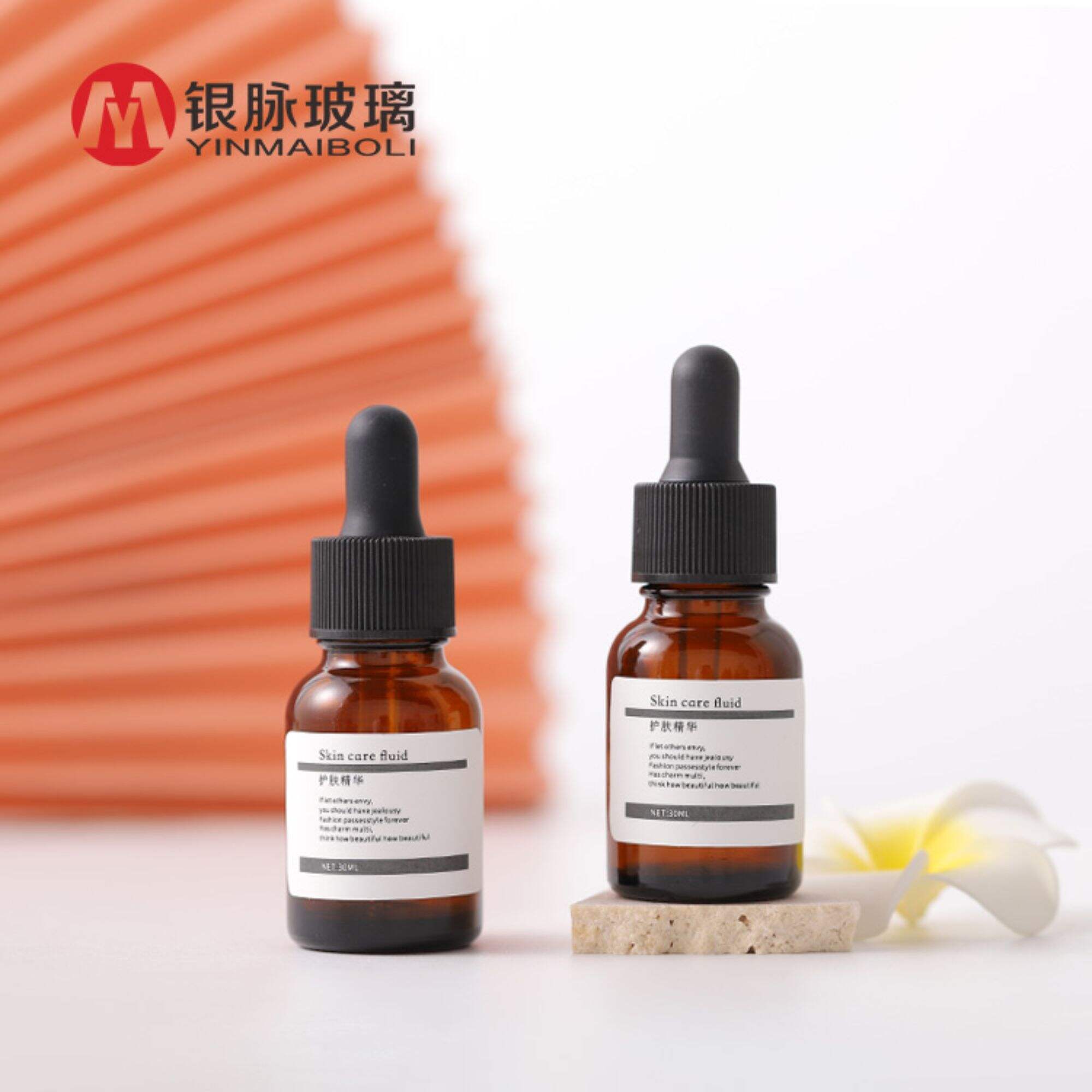Wholesale 10ml 15ml 20ml 30ml glass amber Essential Oil Bottle with dropper for serum bottle