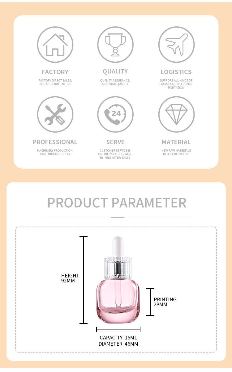 Wholesale Round Essential Oil Serum Glass With White Dropper 15ml Cosmetic Bottle Glass Dropper Bottle supplier