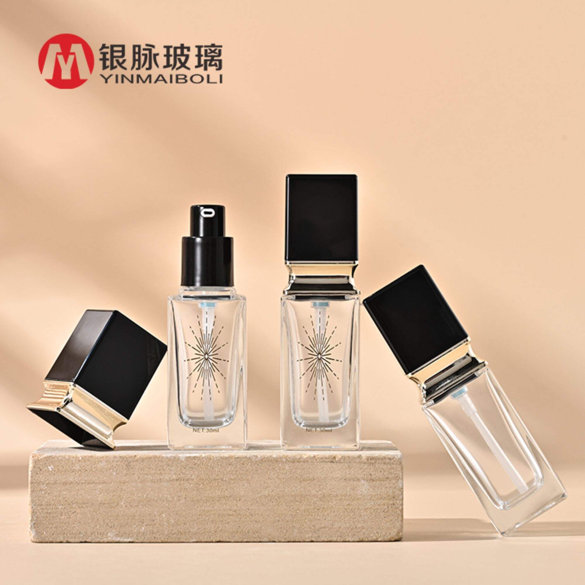 30ml bb cream makeup cosmetic press pump bottle packaging empty liquid cream foundation glass bottles