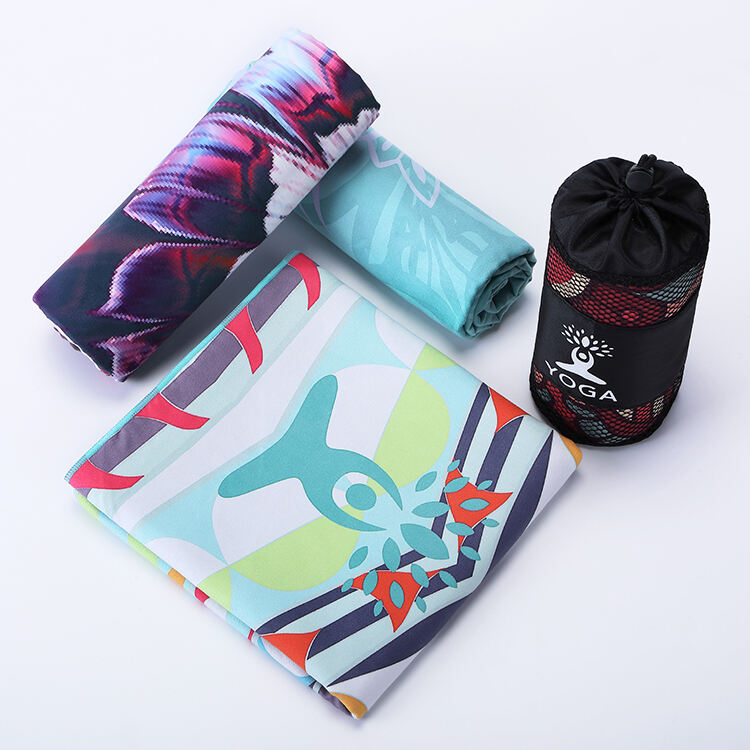 Custom Print Lightweight Non-Slip Microfiber Yoga Mat Towel supplier