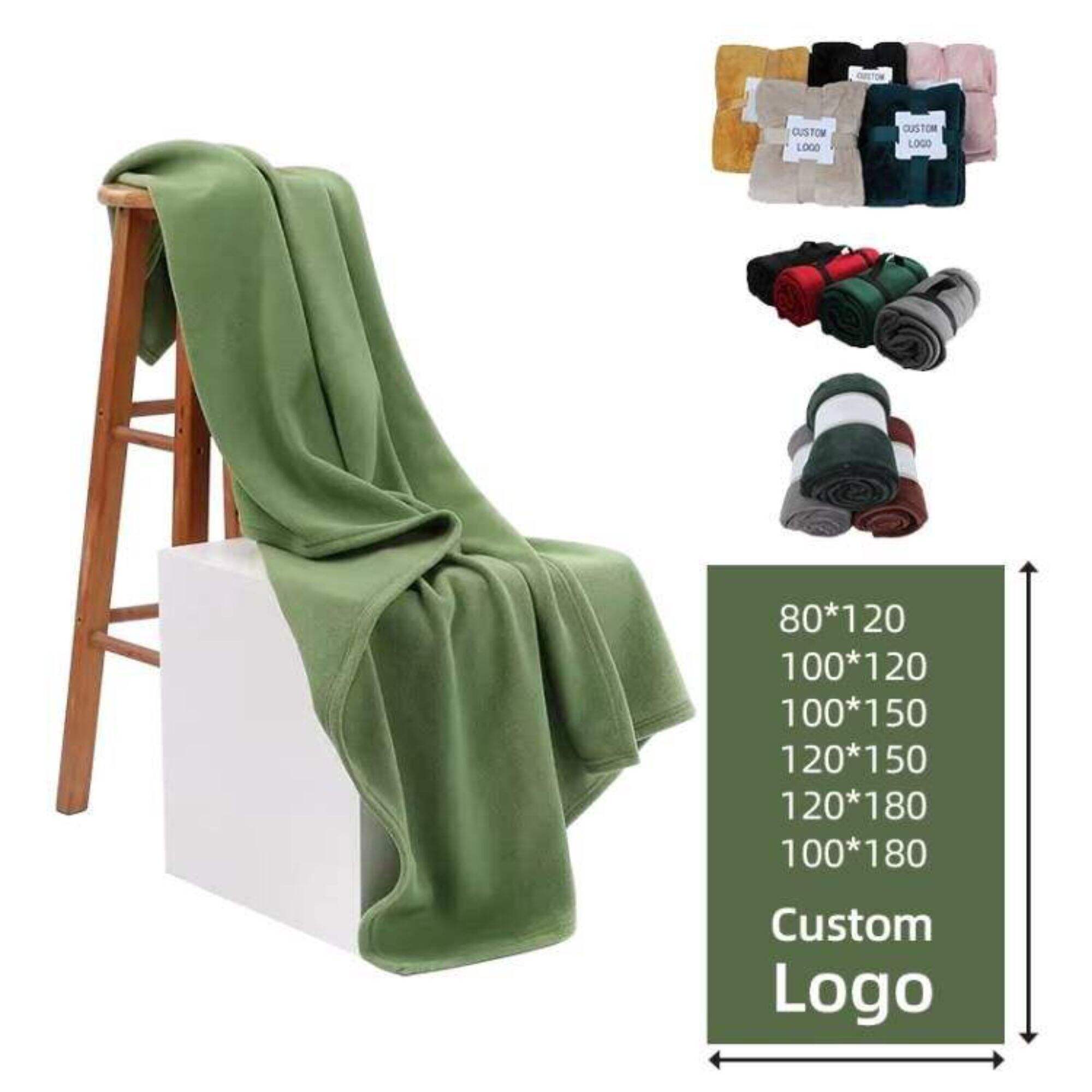 Custom Logo 100% Polyester Polar Fleece Adult Blanket