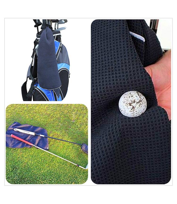 Tri-fold Golf Towel With Hook And Clip supplier