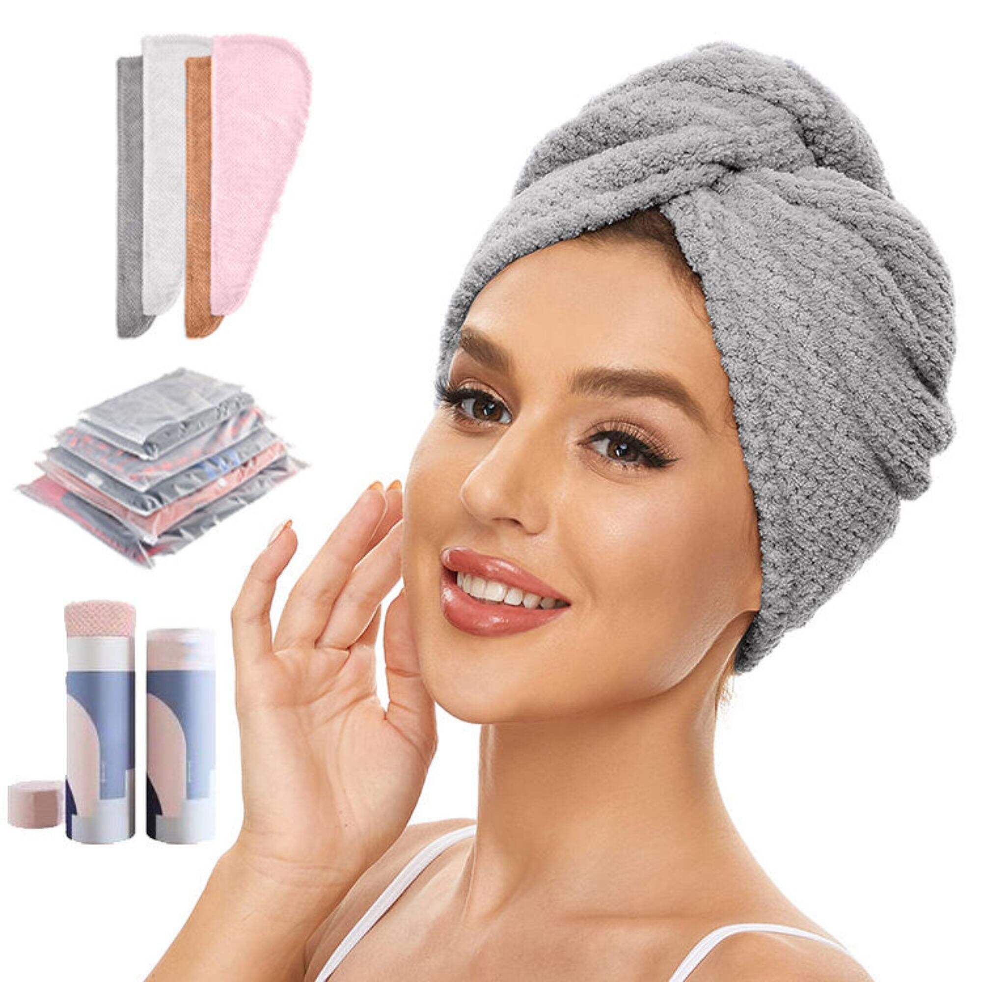 Personal Design for All Hair Type Waffle Hair Turban Wrap Towels