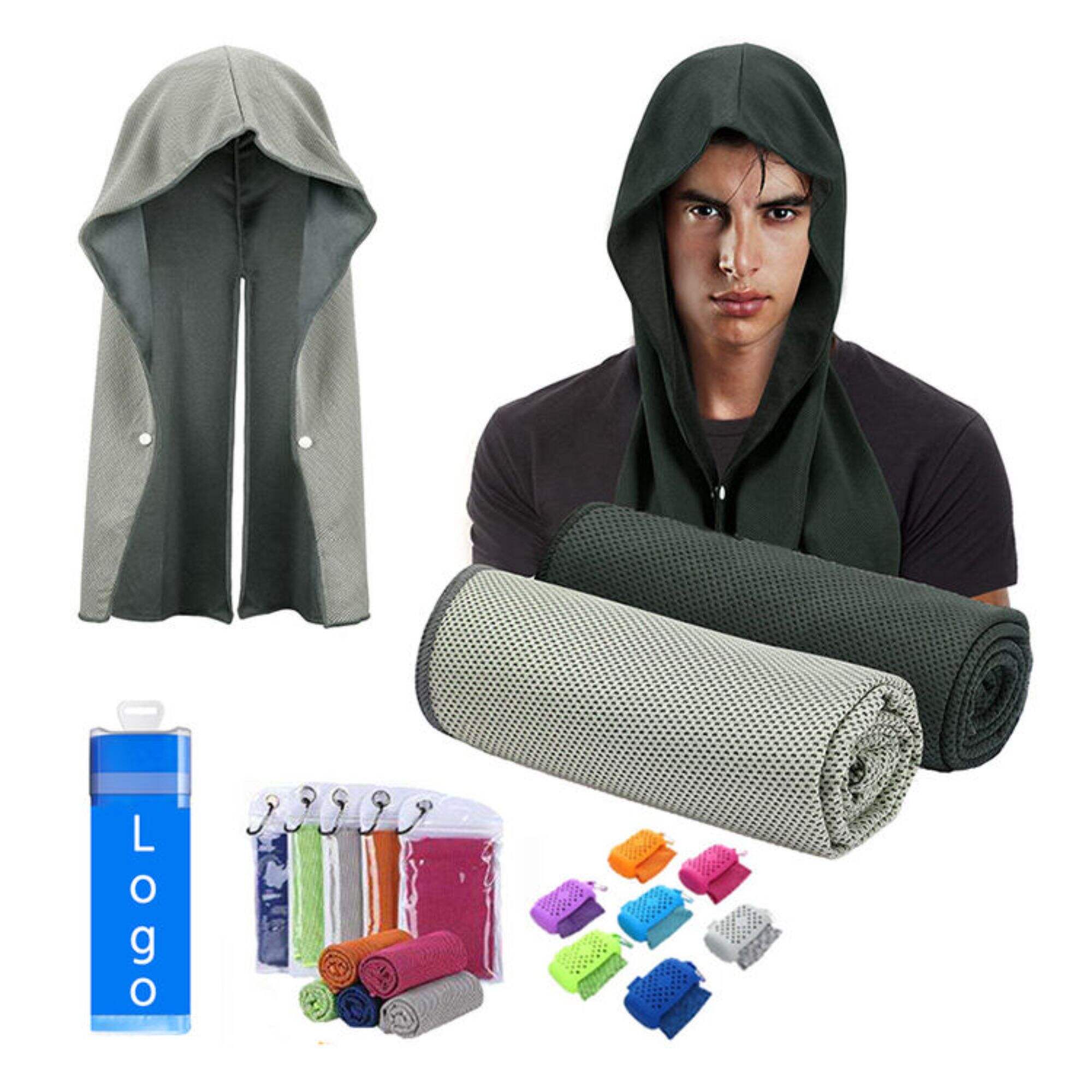 absorbant la sueur d'été refroidissement instantané sweat à capuche enveloppe serviettes