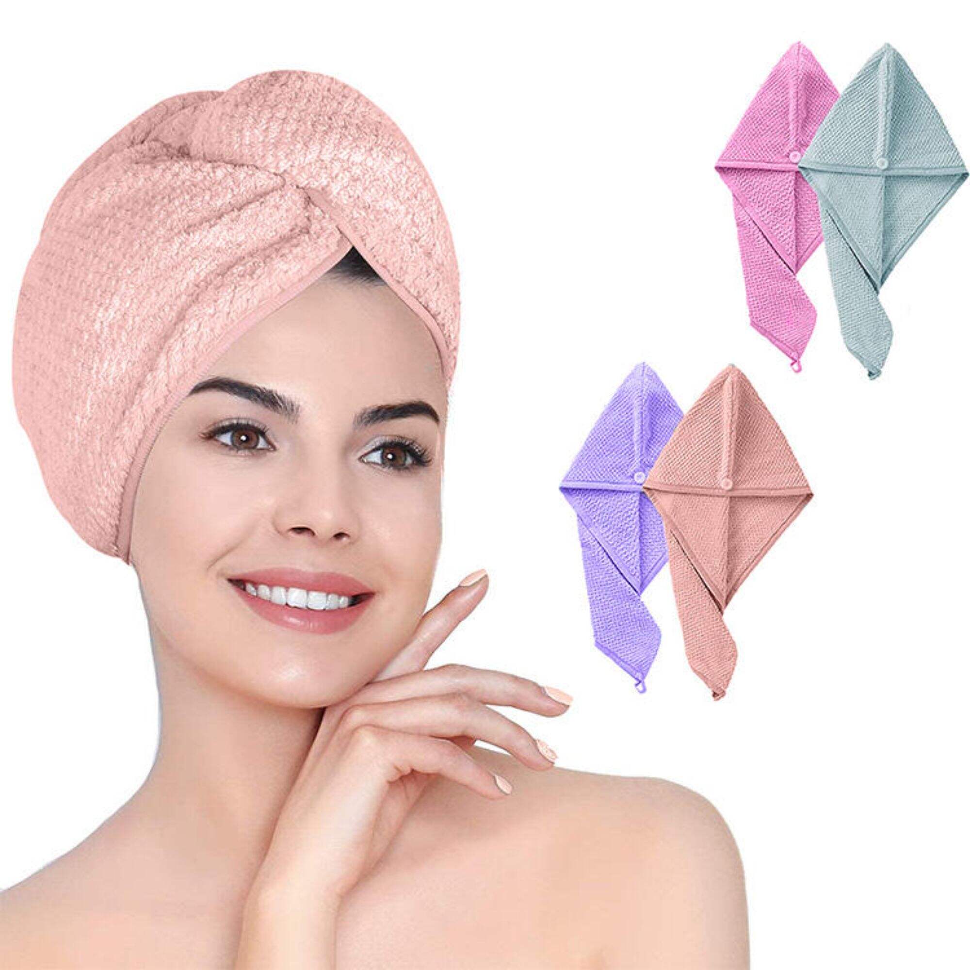 High Quality Absorbent Waffle Microfiber Dry Wrap Hair Towel