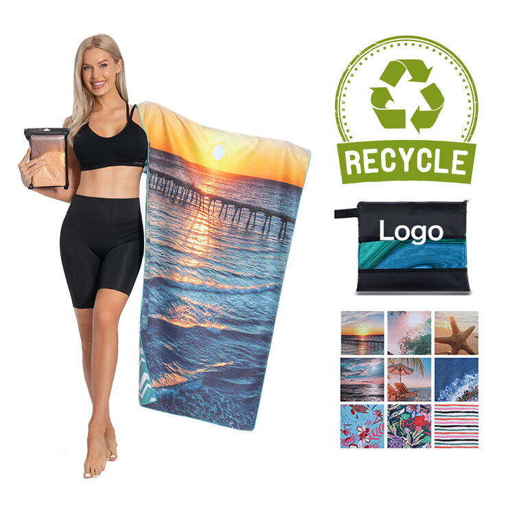 Double Sides Print Microfiber Recycling Beach Towel