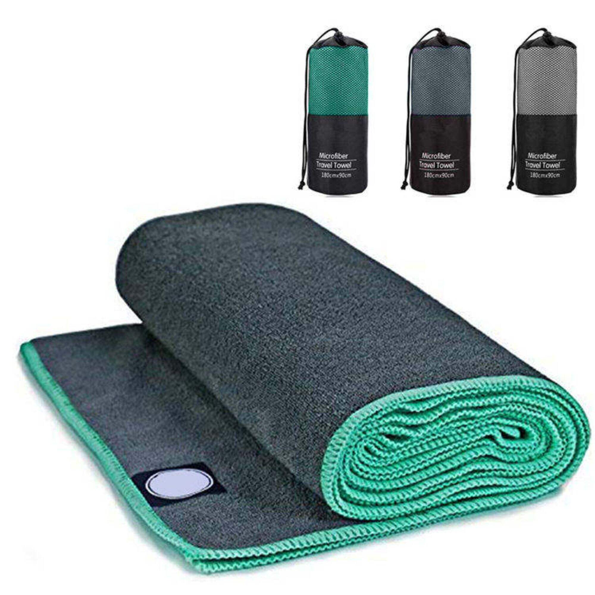 Custom Logo Non Slip Hot Yoga Mat Towel With Corner Pocket