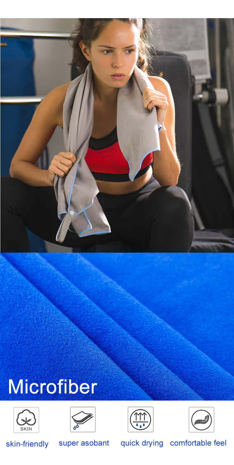Sweat Absorbing Printed Microfiber Custom Gym Towel supplier