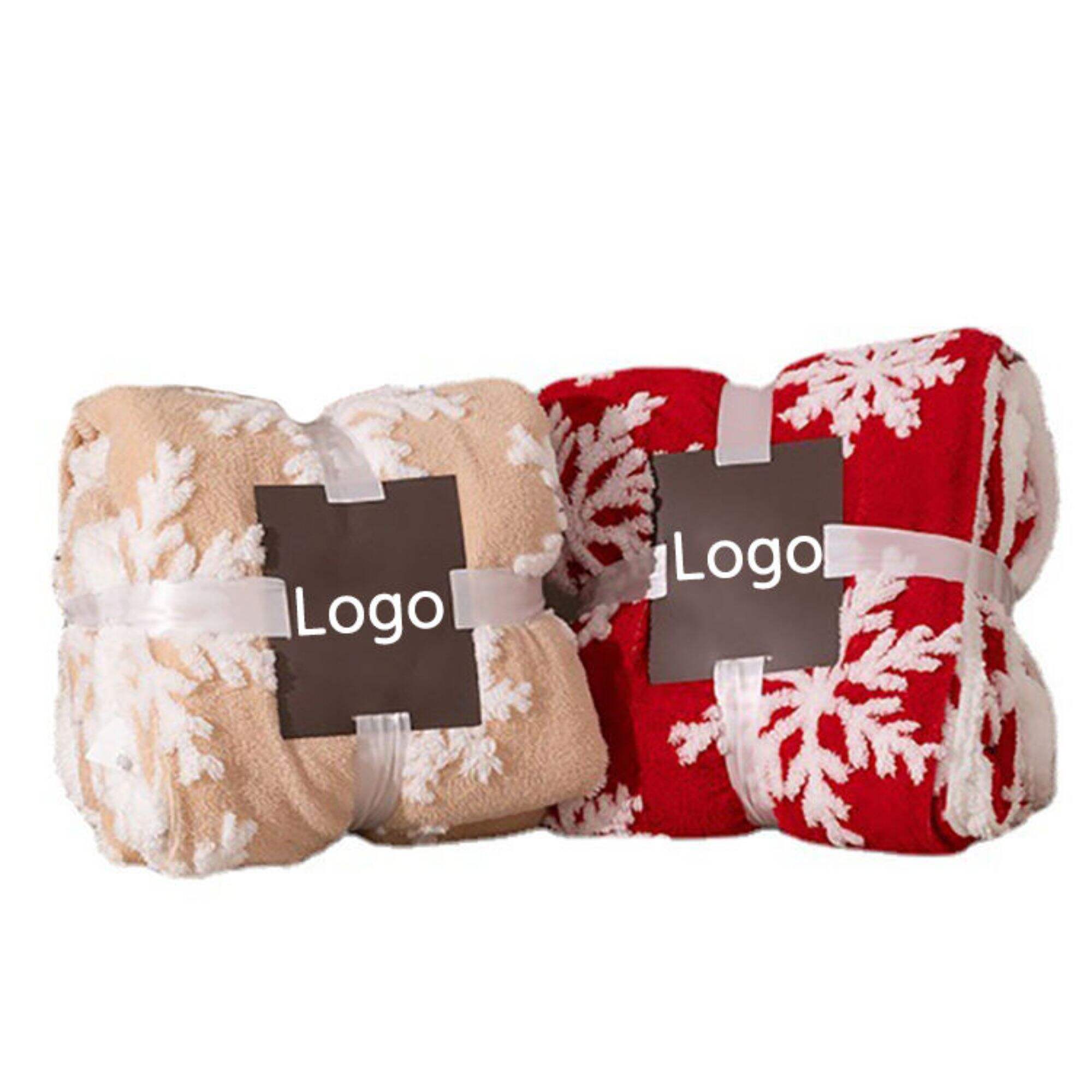 Spessore di lana di agnello, pelo di neve, stampa personalizzata del logo, coperta pelosa