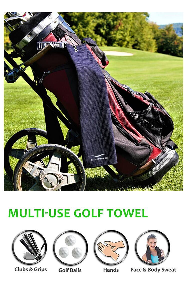 Tri-fold Golf Towel With Hook And Clip manufacture