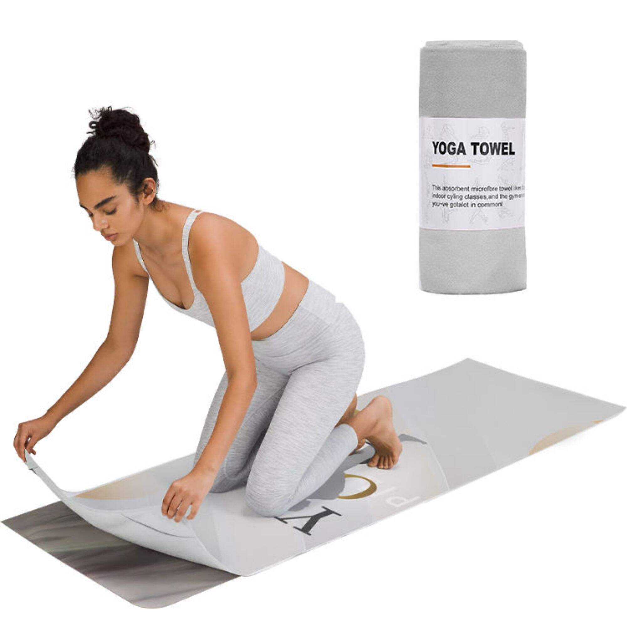 Custom Private Logo Anti Slip Yoga Mat Towel