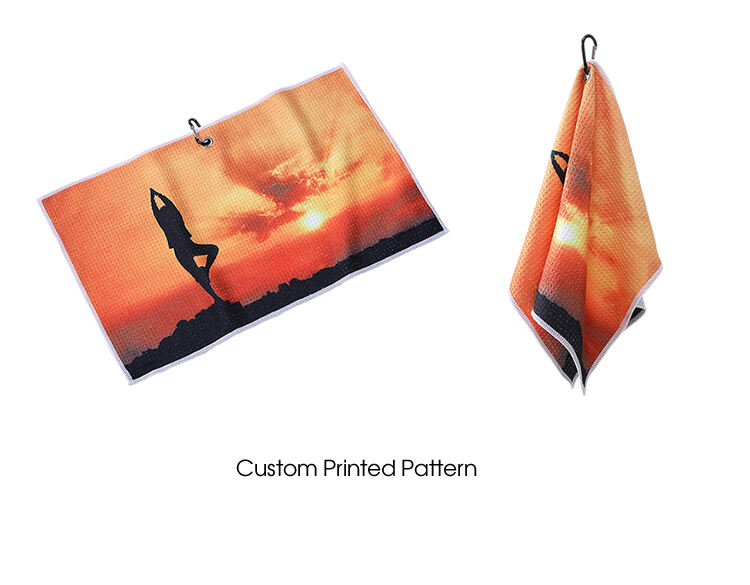 Tri-fold Golf Towel With Hook And Clip supplier