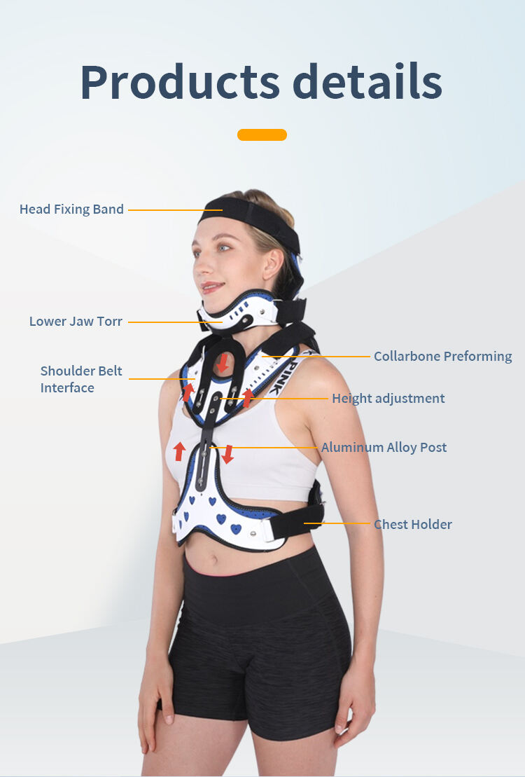 TJNM001 Recovery Aid Premium Cervical Thoracic Orthosis Adjustable Head Neck And Chest Support For Posture Correction And Rehabilitation manufacture