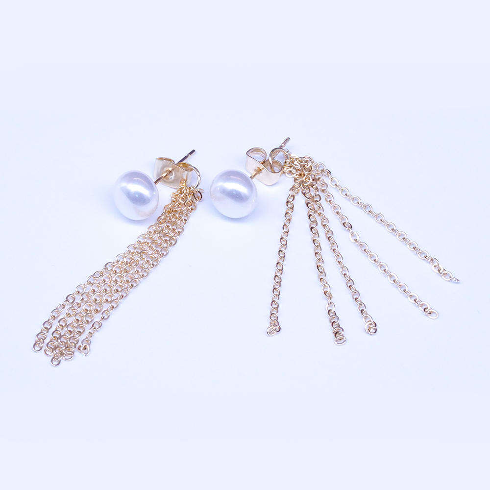 Popular And Eye-catching Style Design Tassel Pearl Earrings