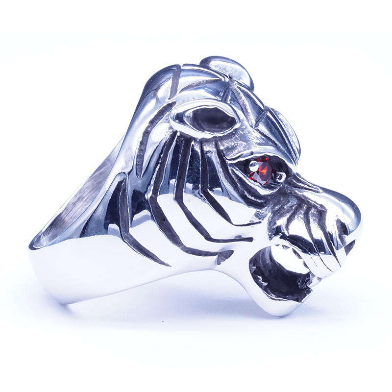 Stainless steel animal design tiger ring for men