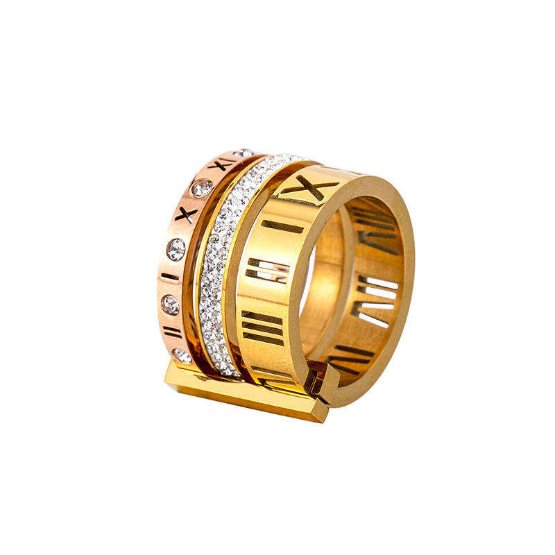 Roman Numerals Design 316L Stainless Steel Fashion Ring