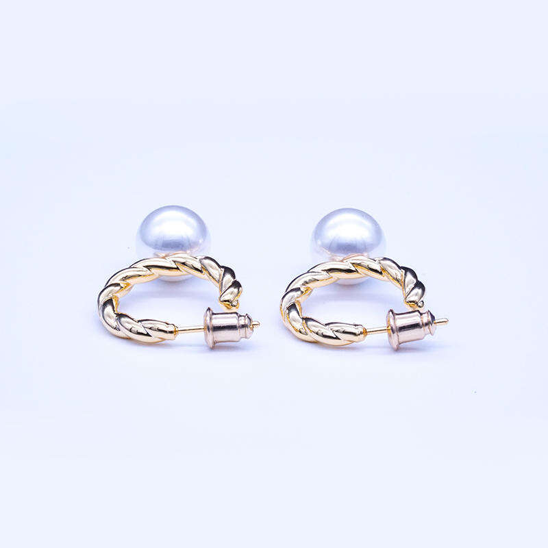 925 Sterling Silver twist design Women Elegant Infinite Gift Jewelry Natural Pearl Earrings