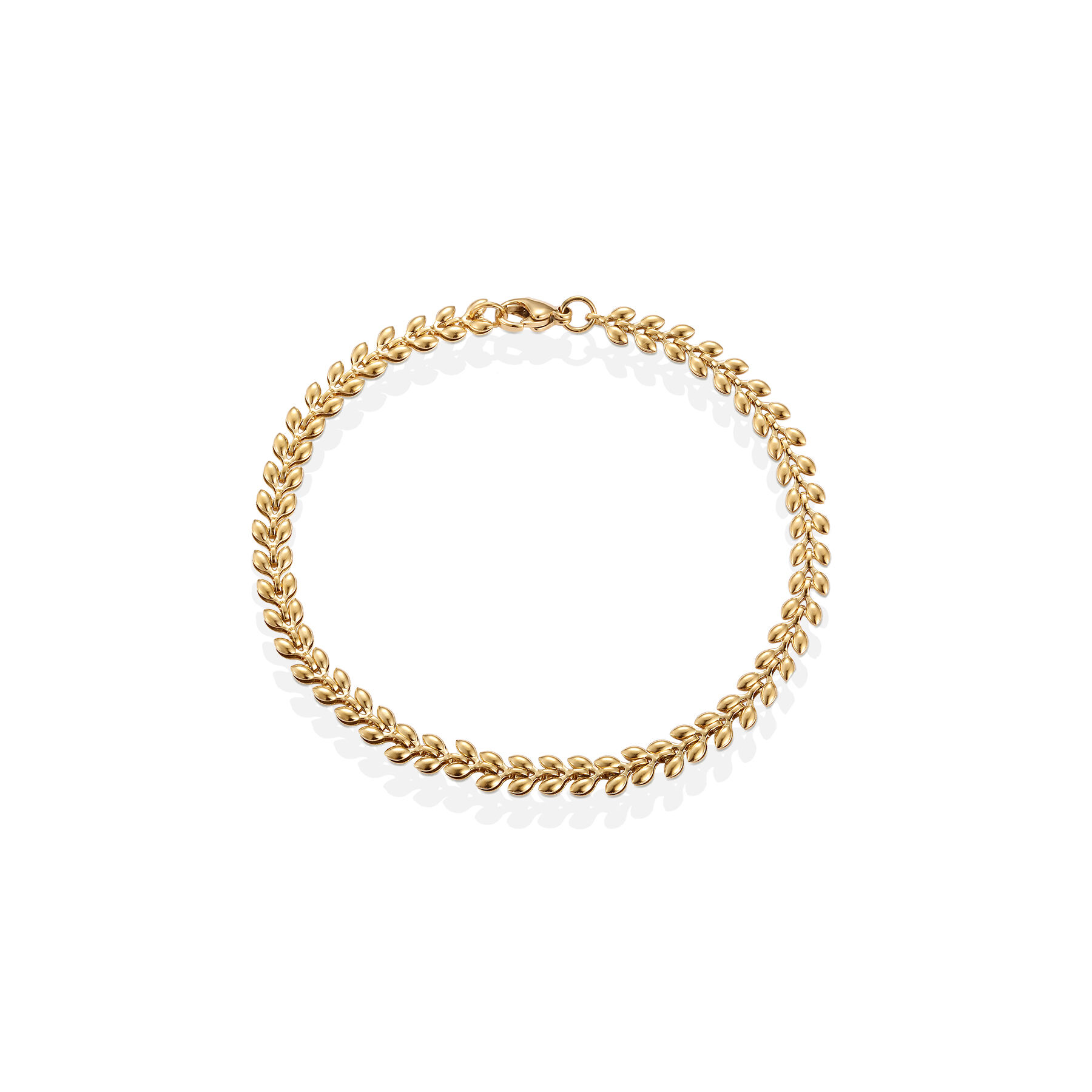 18k gold plating wheat shape chain bracelet for women