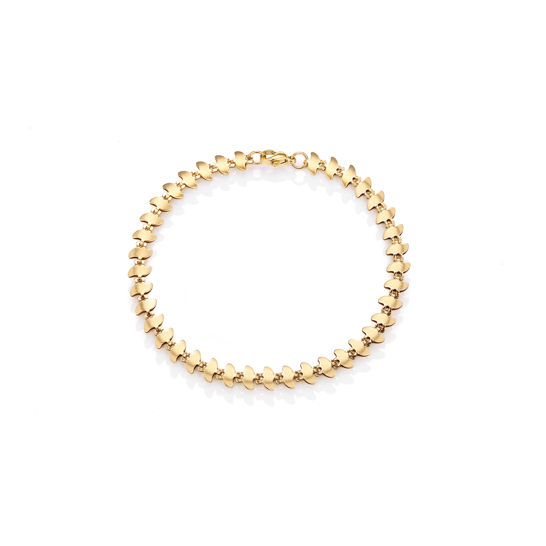 The Rotary vane shape bone chain bracelet with 18k gold plated