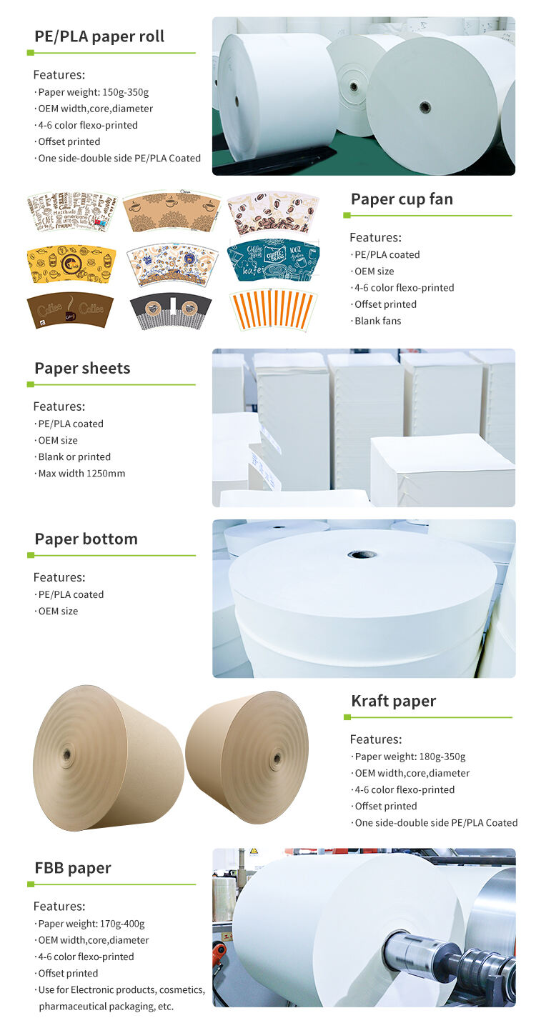 Paper cup fan manufacturers and suppliers raw material 6oz pe coated paper cup paper manufacture