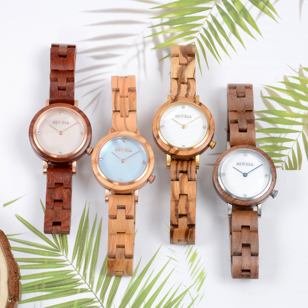 Shenzhen wooden watch manufacturer new design wood customized bracelet watches fashion ladies wristwatches factory