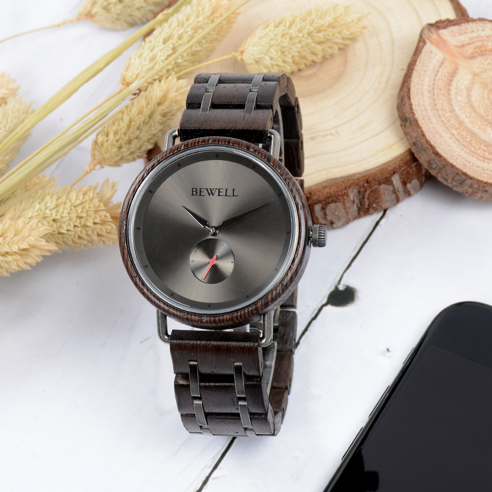 Wholesale mens watches stainless steel waterproof wooden men watch stainless steel mens wooden watch with logo factory