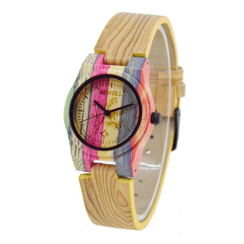 Bewell pictures of fashion girls watches bamboo wood