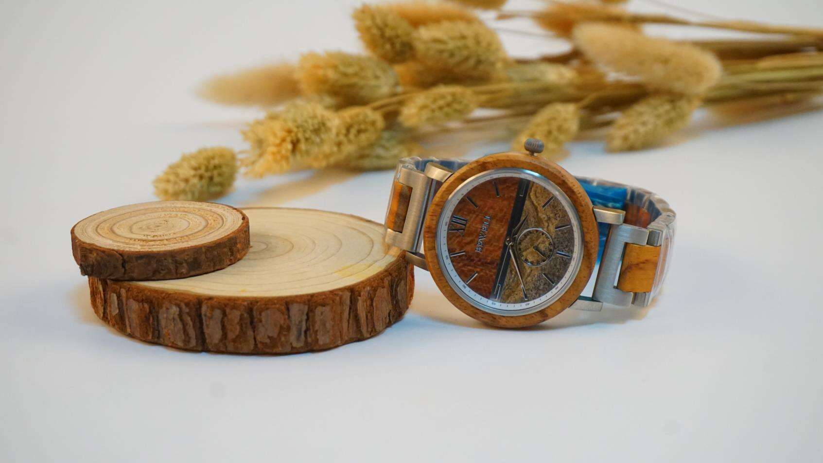 2021 Fashion wooden bracelets wood with stainless steel natural and eco-friendly white label dropshipping factory