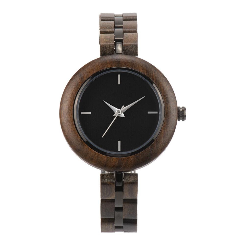 New design ladies wooden wristwatch strap stainless steel wood lady wristwatch factory