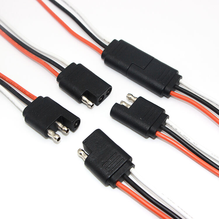 Electrical Truck Trailer Wiring Harness Cable 4 Way 2 Pin 3Pin SAE Connector Plug factory