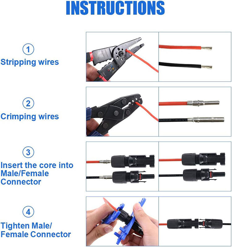 Male And Female Solar Panel Waterproof PV Connector 30A 1000V For PV Cable factory