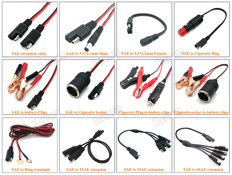 Battery Charger Wiring Harness 50A Battery Connector to O Ring Terminal Length Customizable factory