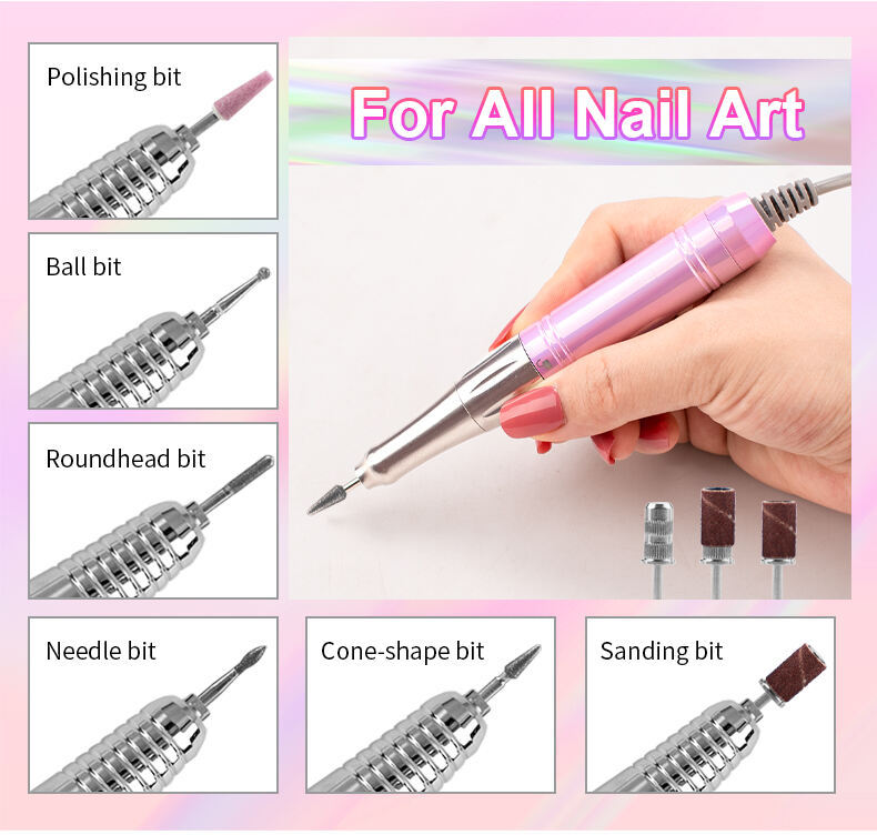 SN357M Beautiful And Rechargeable 65W Nail Polishing Tool Nail Art File Head Manicure Kit Cordless 35000 rpm Electric Nail Drill supplier