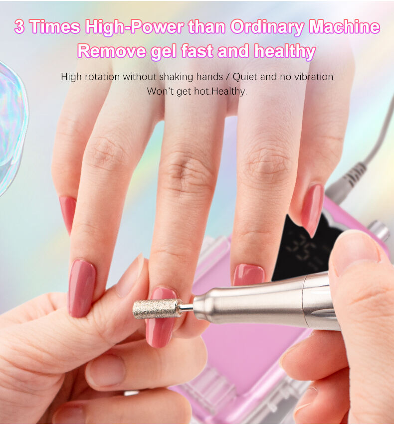 SN357M Beautiful And Rechargeable 65W Nail Polishing Tool Nail Art File Head Manicure Kit Cordless 35000 rpm Electric Nail Drill details