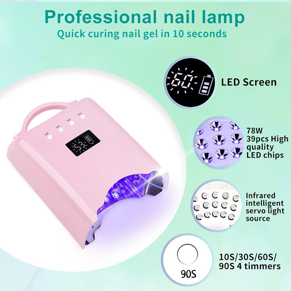 SN471 Wireless Nail Lamp Advanced Cordless UV/LED Nail Dryer Rechargeable Gel Polish Curing Light Professional Nail Art Equipment for Salon and Home Use manufacture