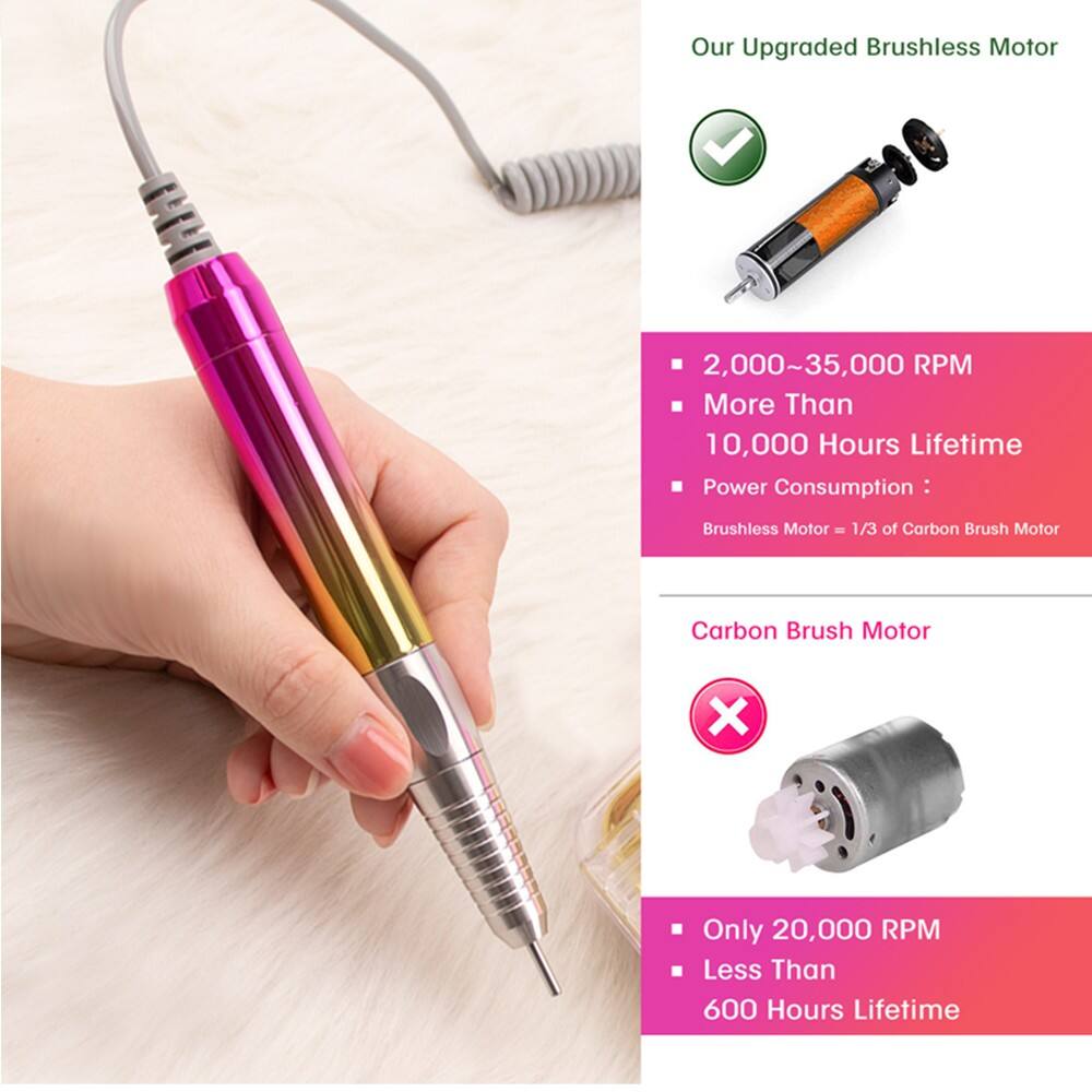 SN357GS Professional Portable Nail Drill Machine Gradient Design High-Speed Manicure & Pedicure Tool Compact Electric Nail File Kit for Salon-Quality Care Adjustable Speed for Acrylic Nails factory