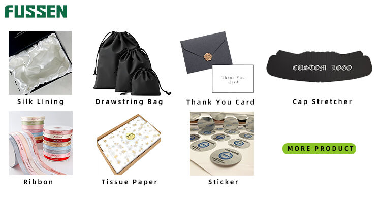 product fussen brand ip custom recycled materials rigid boxes premium black stylish matt lamination packaging for hat box-22