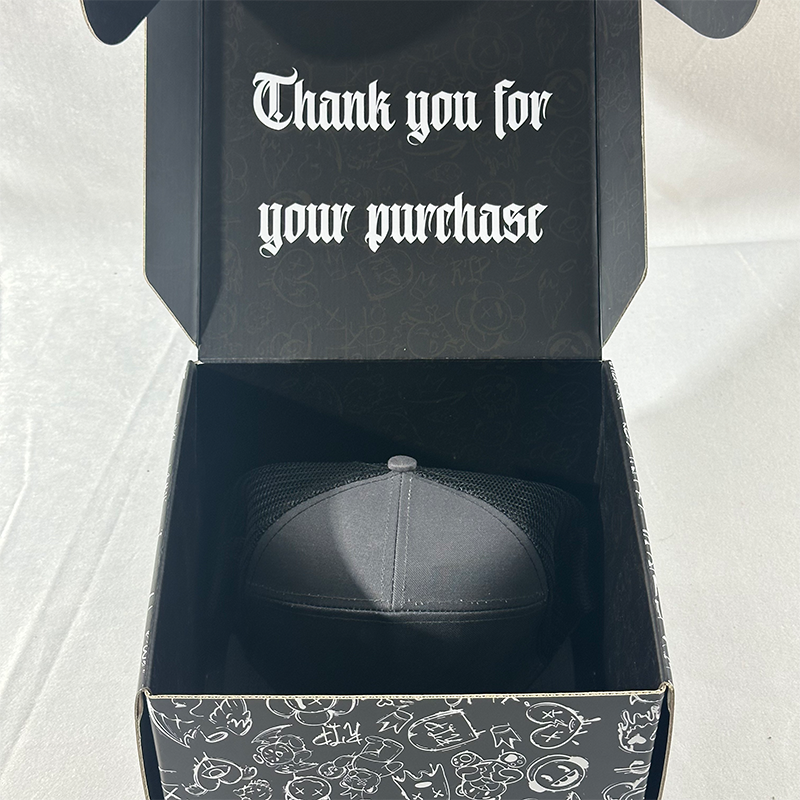 product custom logo fashionable and easy to form recyclable waterproof corrugated mailer box packaged is used to hats-10