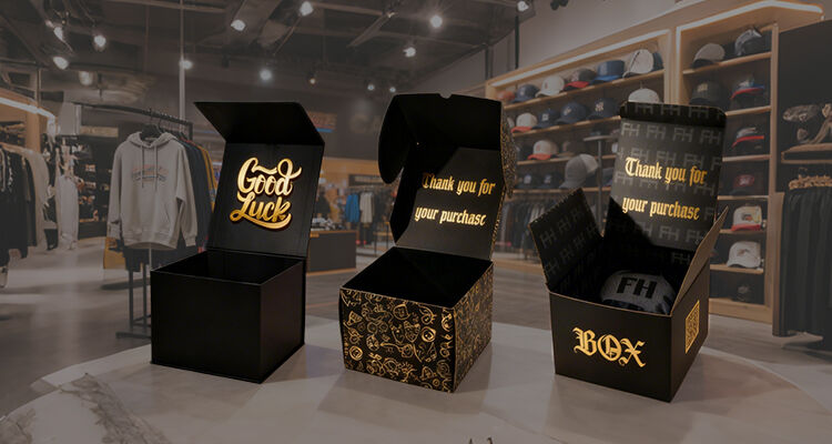 product fussen brand ip custom recycled materials rigid boxes premium black stylish matt lamination packaging for hat box-4