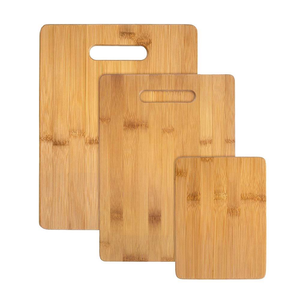 Ensemble de planches à découper en bambou 3 pièces Totally Bamboo ; 3 tailles assorties de planches à découper en bois de bambou pour la cuisine
