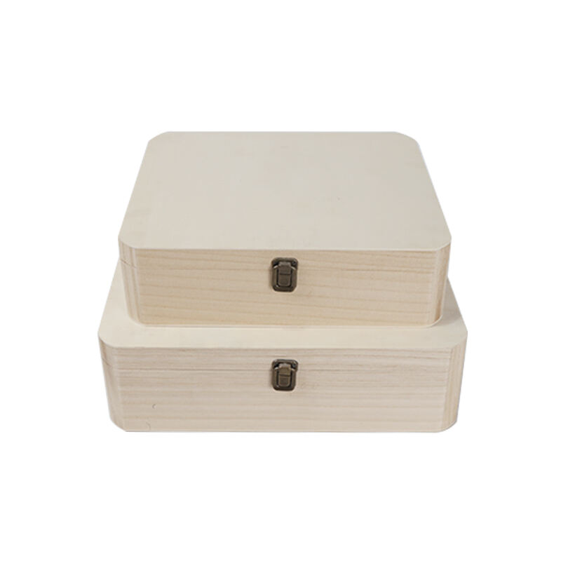 अधूरा पॉलाउनिया लकड़ी का भंडारण बॉक्स