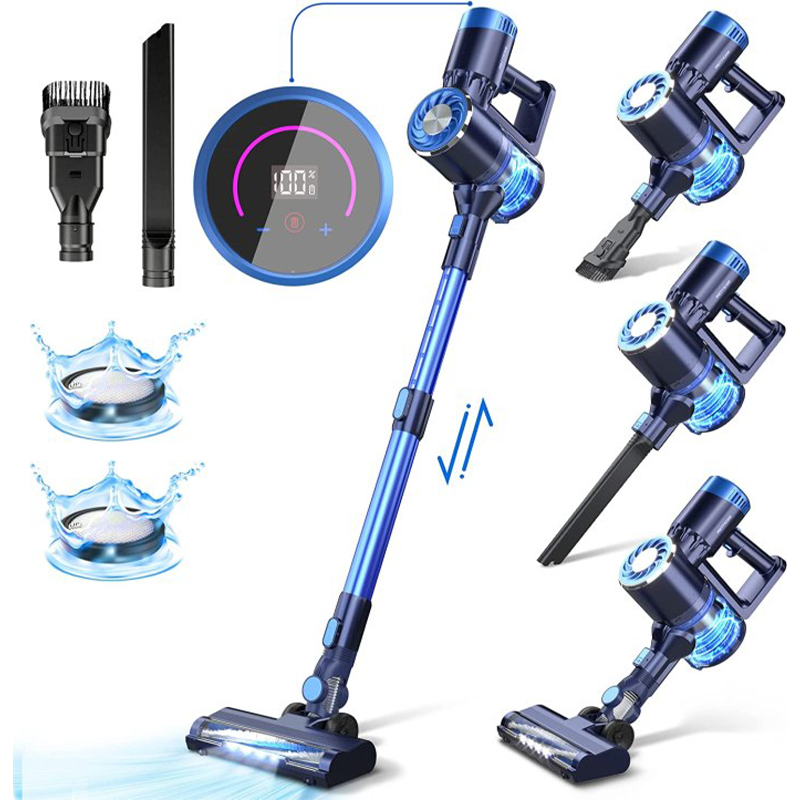 W300 PRETTYCARE LED Touch Screen Portable Cordless Handheld Stick Vacuum Cleaner