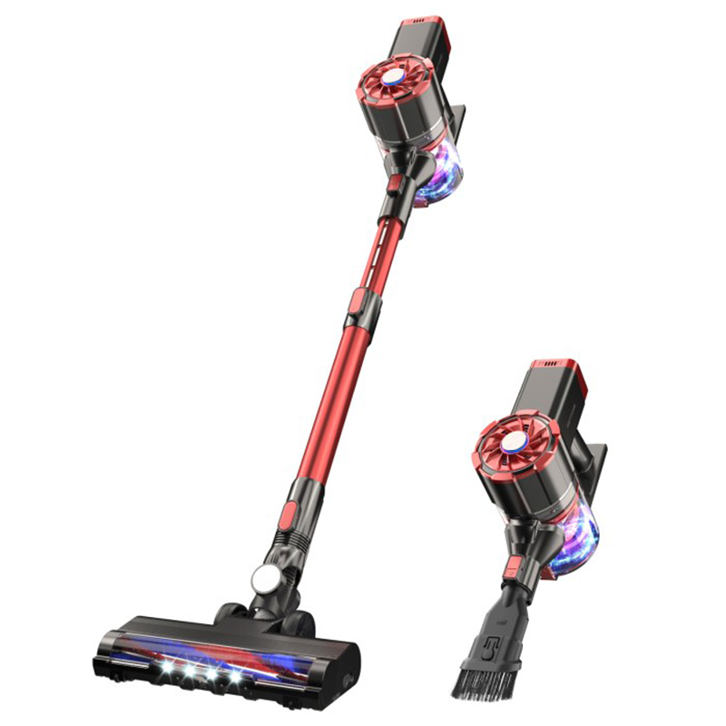 PRETTYCARE W100 Portable Carpet Stick Vacuum Cleaner With Motorized Brush LED Light