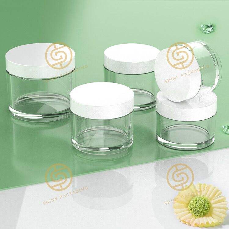 Tidy up your counter space with clear plastic jars and lids