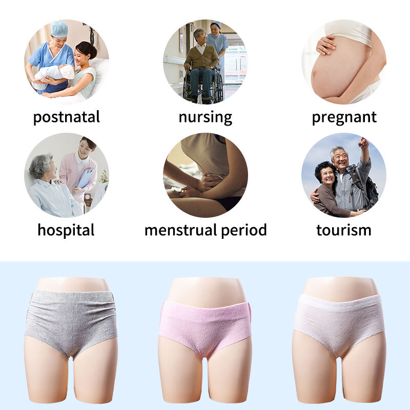 disposable underwear for women pink free disposable underwear maternity sample high-waist disposable postpartum underwear factory