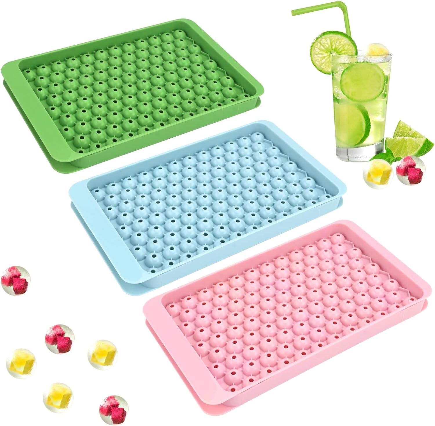 Eco-Friendly Mini Silicone Circular Ice Tray with Cube Cover for Ice Makers supplier