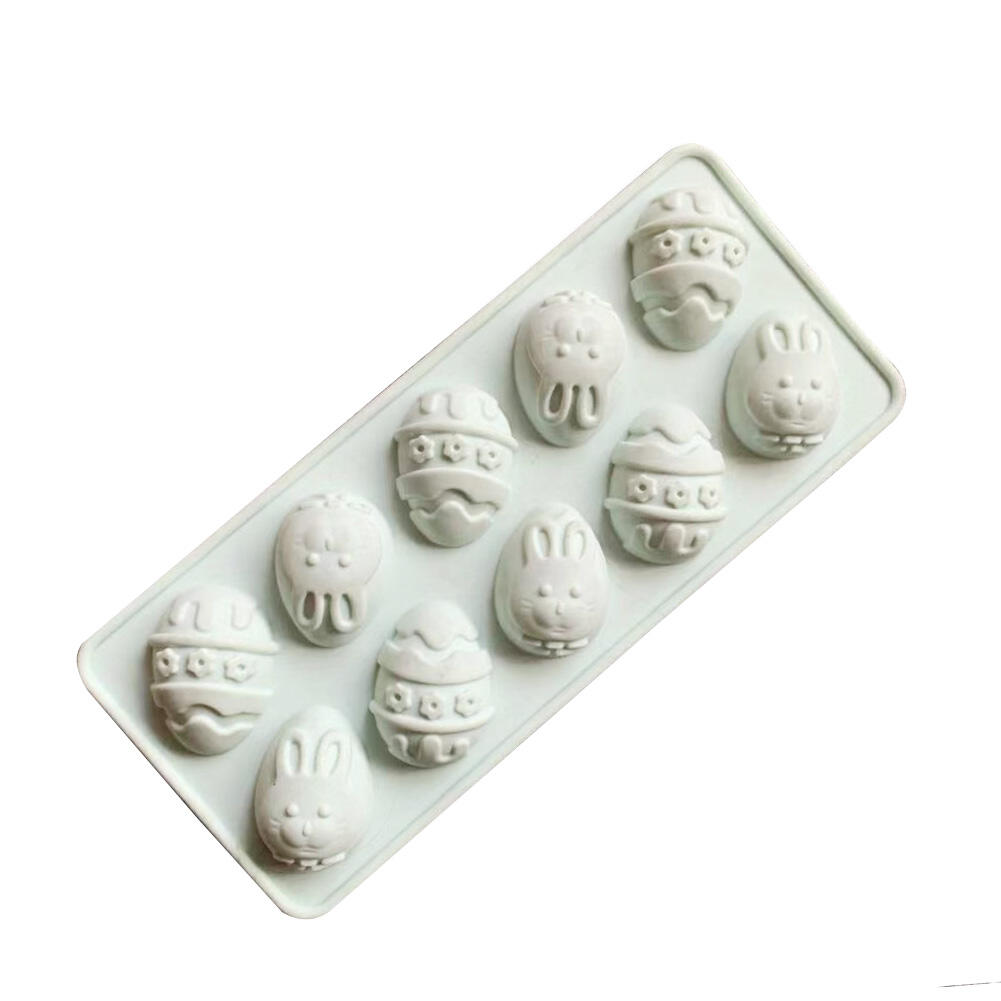 10 Cell Easter Egg Silicone Chocolate Mold Rabbit Ice cube Cream Cake Mould details