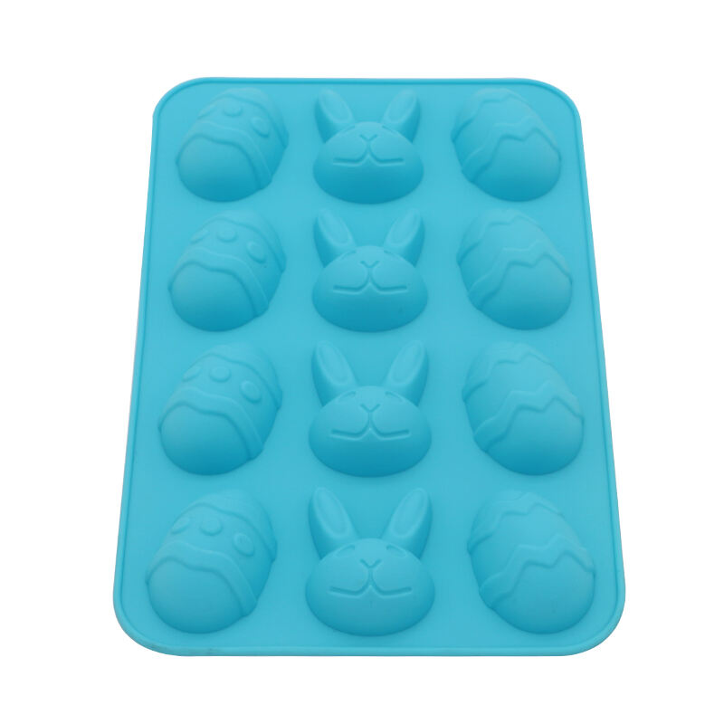 12 Cell Easter Egg Silicone cake Mold Ice Cream chocolete Mould factory