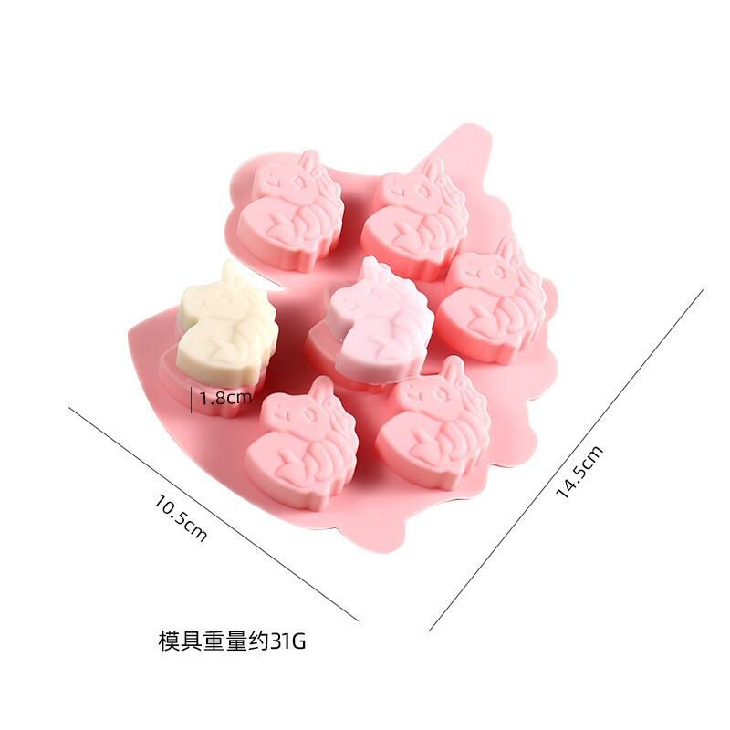 7holes unicorn shape silicone chocolate cake mould home DIY kitchen baking handmade jelly soap mold ice tray supplier